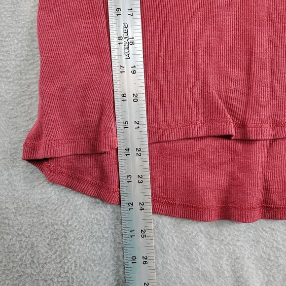 Roebuck & Co Shirt Top Womens XL Red Heart Ribbed Long Sleeve Round Neck Thermal - Picture 4 of 8